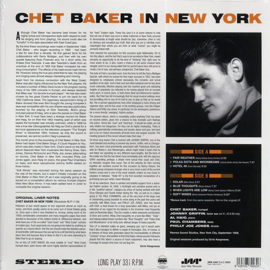 Chet Baker - In New York (+bonus track) (ltd. ed.) (180g)