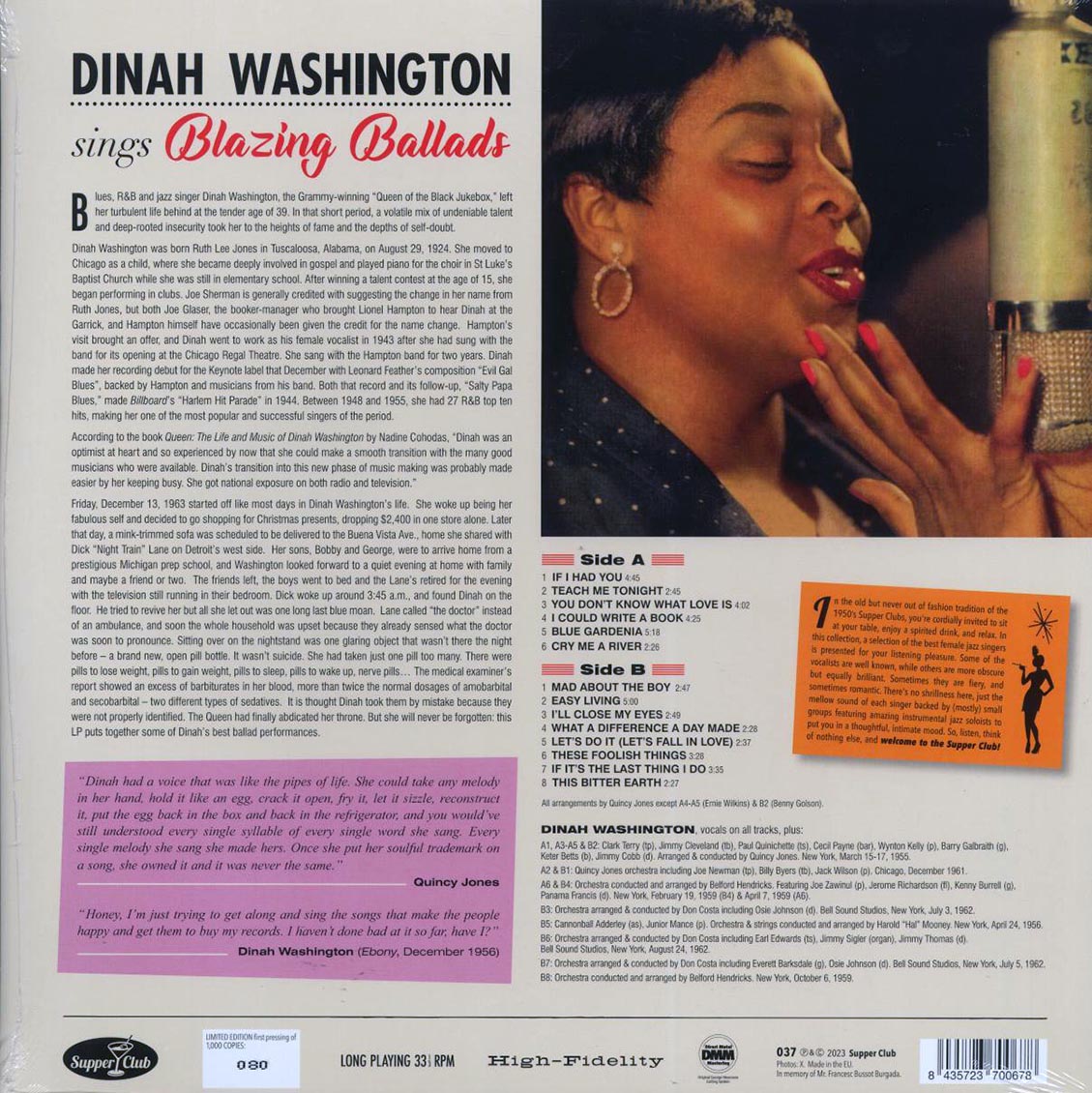 Dinah Washington - Sings Blazing Ballads (ltd. ed.) (180g)