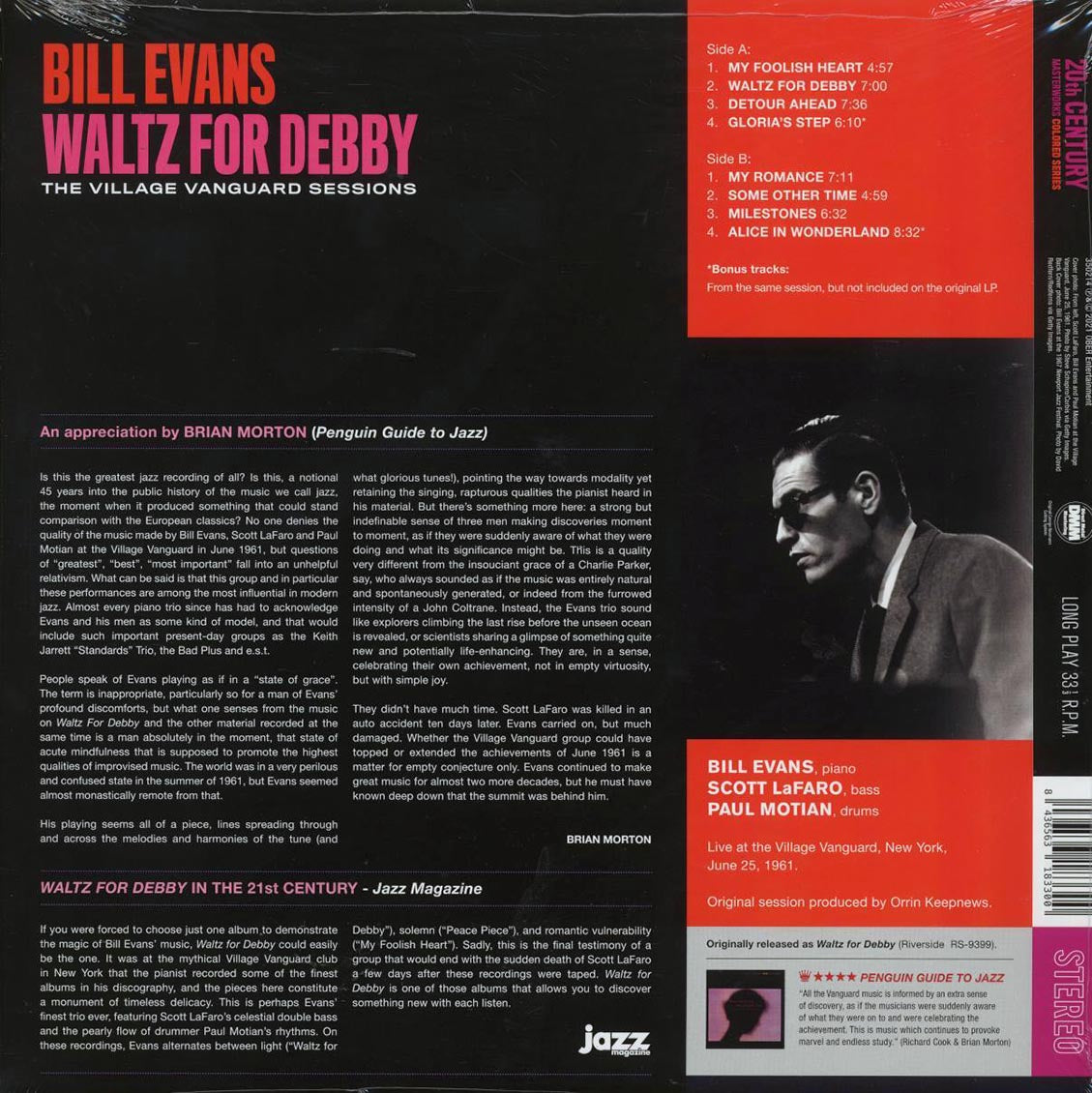 Bill Evans - Waltz For Debby: The Village Vanguard Sessions (+2 bonus tracks) (ltd. ed.) (180g) (red vinyl)