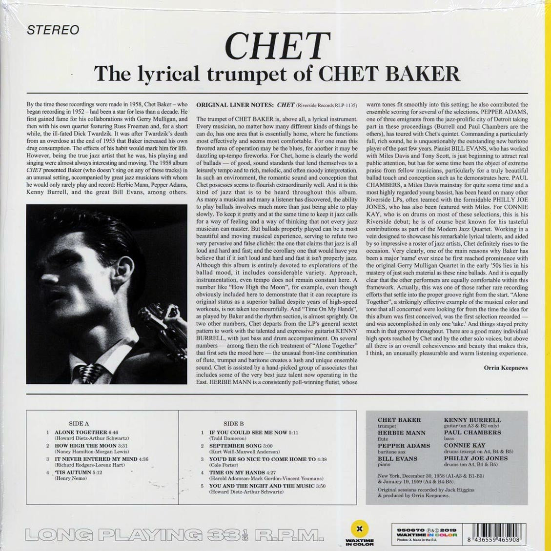 Chet Baker - Chet (ltd. ed.) (180g) (yellow vinyl)