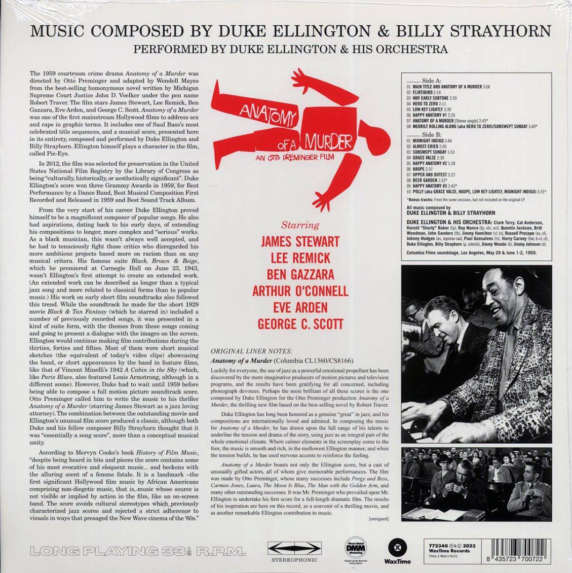 Duke Ellington & His Orchestra, Billy Strayhorn - Otto Preminger's Anatomy Of A Murder: From The Soundtrack Of The Motion Picture (+5 bonus tracks) (ltd. ed.) (180g)