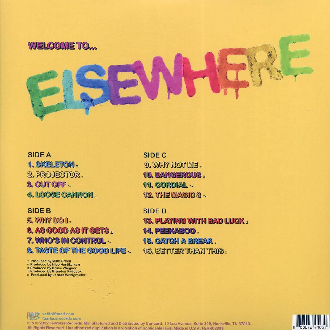 Set It Off - Elsewhere (ltd. ed.) (2xLP) (yellow vinyl)