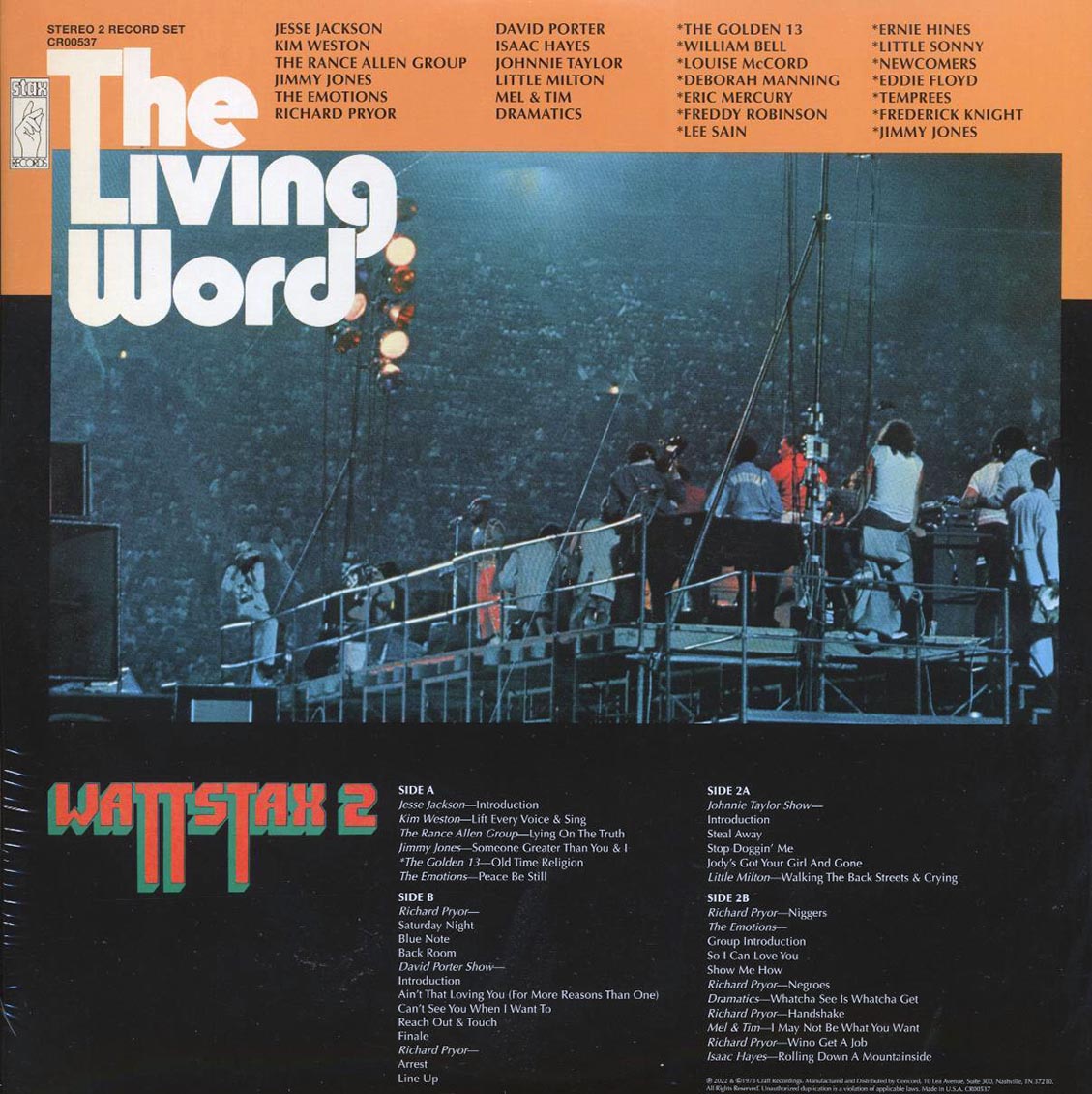 Isaac Hayes, The Emotions, Richard Pryor, David Porter Show, Etc. - The Living Word: Wattstax 2 (50th Anniv. Ed.) (2xLP)
