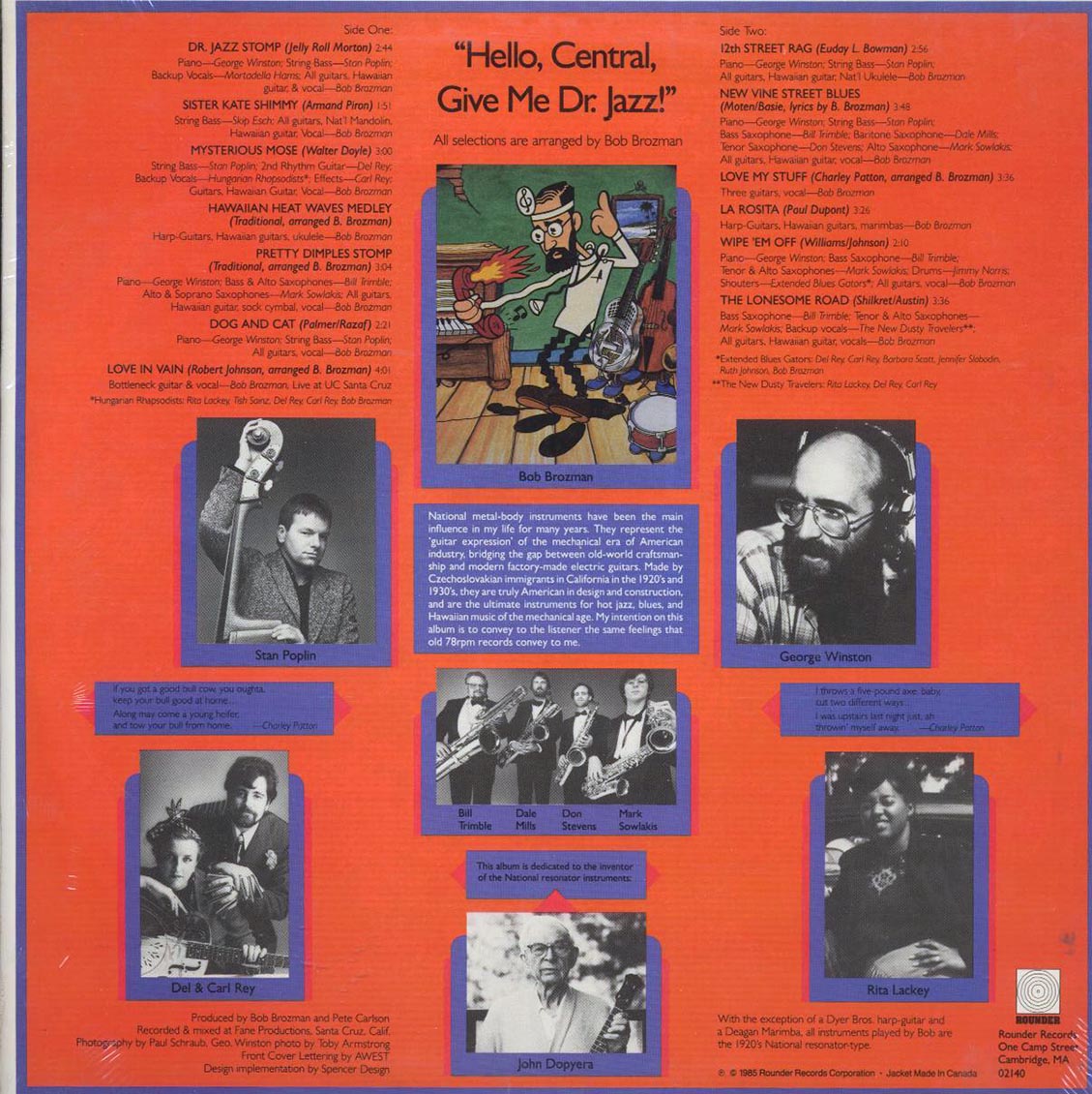 Bob Brozman - Hello Central Give Me Dr. Jazz (1985 FIRST PRESS)