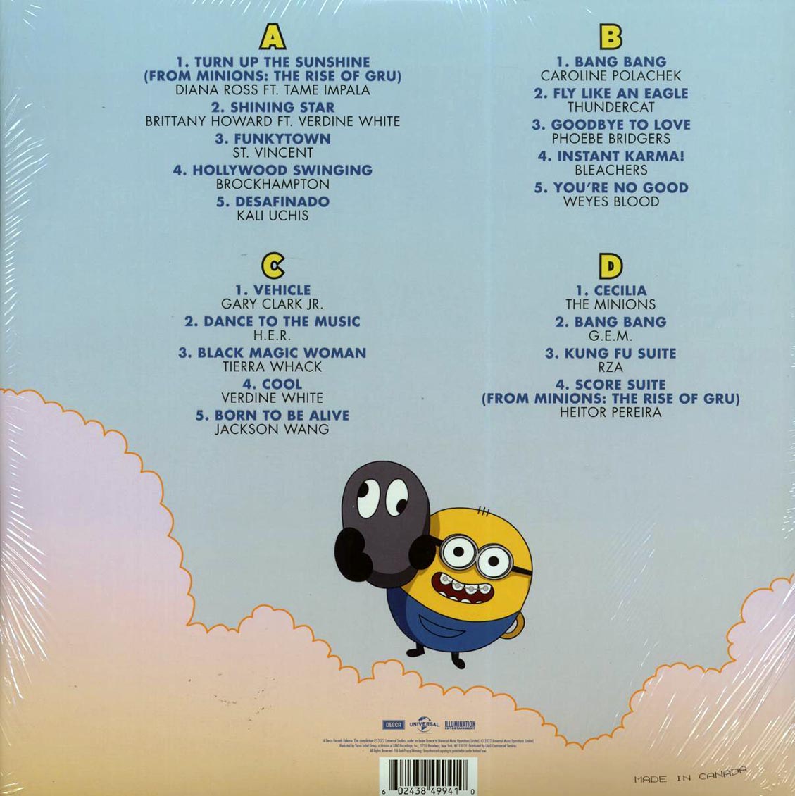Diana Ross, Tame Impala, Brittany Howard, St. Vincent, Etc. - Minions: The Rise Of Gru: Original Motion Picture Soundtrack (2xLP) (sky blue)