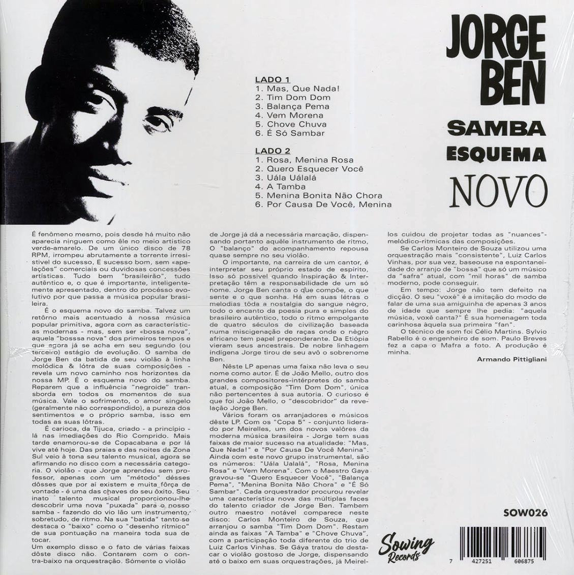 Jorge Ben - Samba Esquema Novo (clear vinyl)