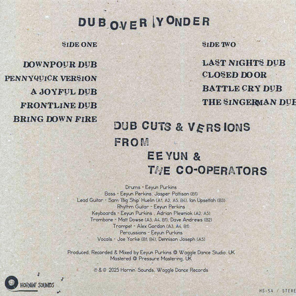 Eeyun & The Co-operators - Dub Over Yonder