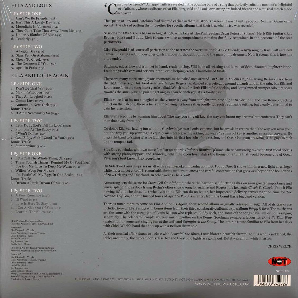 Ella Fitzgerald, Louis Armstrong - The Platinum Collection (32 tracks) (3xLP) (white vinyl)