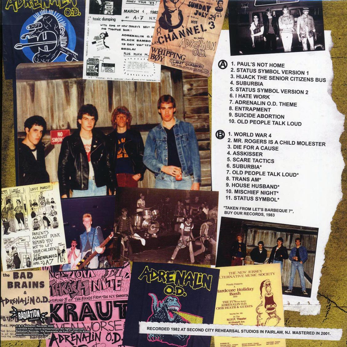 Adrenalin OD - The Barbeque Years: Rare & Unreleased 1982 Demos (ltd. ed.) (orange vinyl) (remastered)