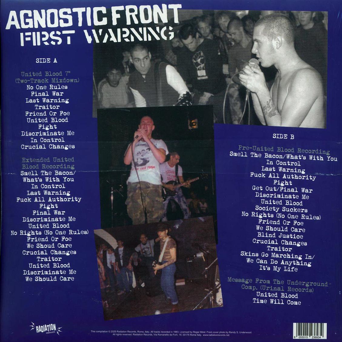 Agnostic Front - First Warning: The United Blood Era Recordings, New York City, 1983 (ltd. ed.) (blue vinyl)