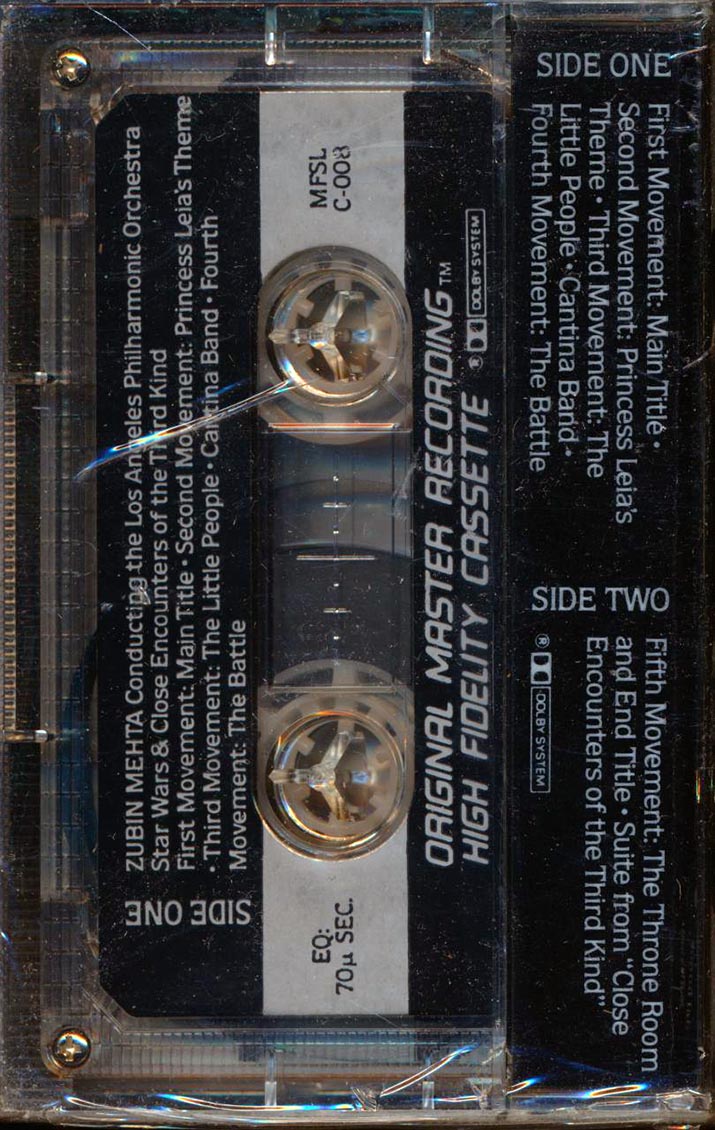 Zubin Mehta Conducts Los Angeles Philharmonic Orchestra - Suites From Star Wars And Close Encounters Of The Third Kind (CASSETTE CASE CRACKED)