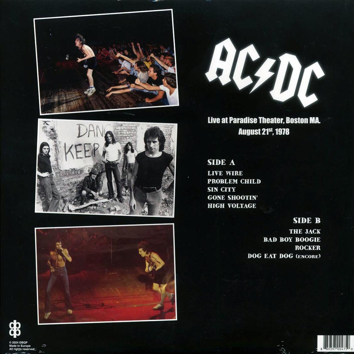 AC/DC - Live At Paradise Theater, Boston MA, August 21st, 1978