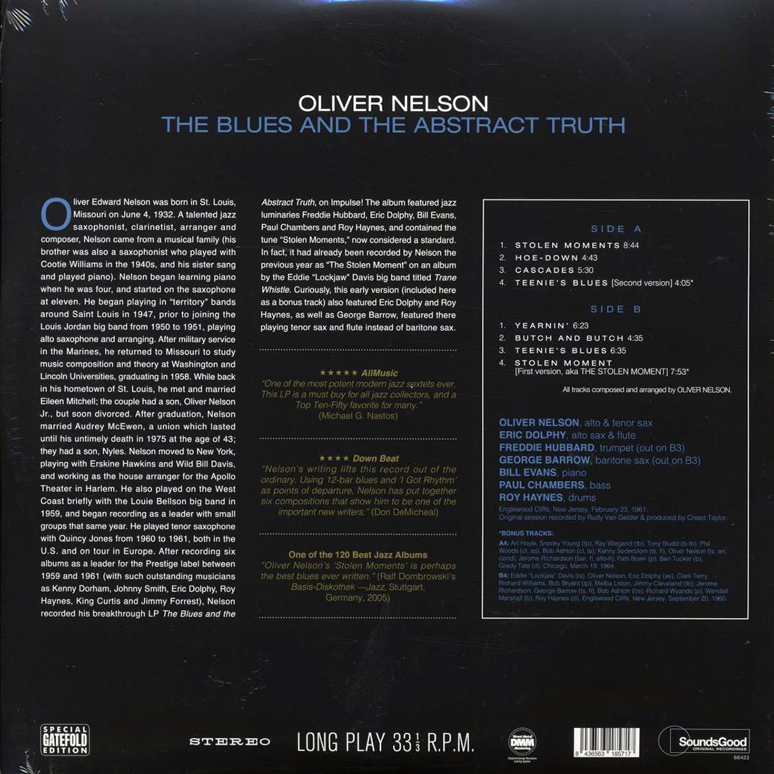 Oliver Nelson - The Blues And The Abstract Truth (+2 bonus tracks) (180g) (remastered)