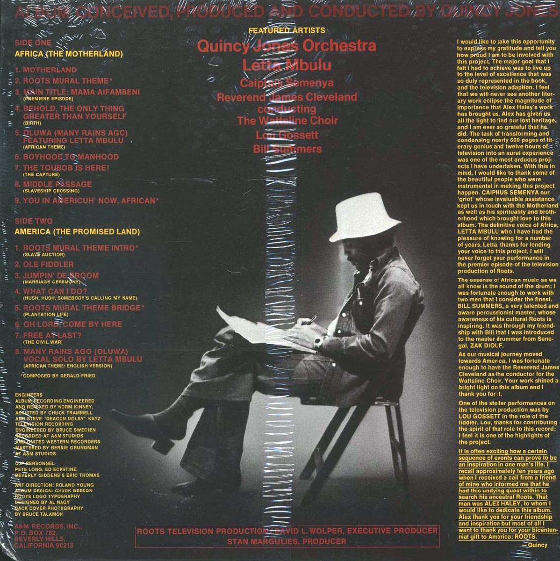 Quincy Jones - Roots: The Saga Of An American Family (1977 ORIGINAL PRESS) (orig. press)