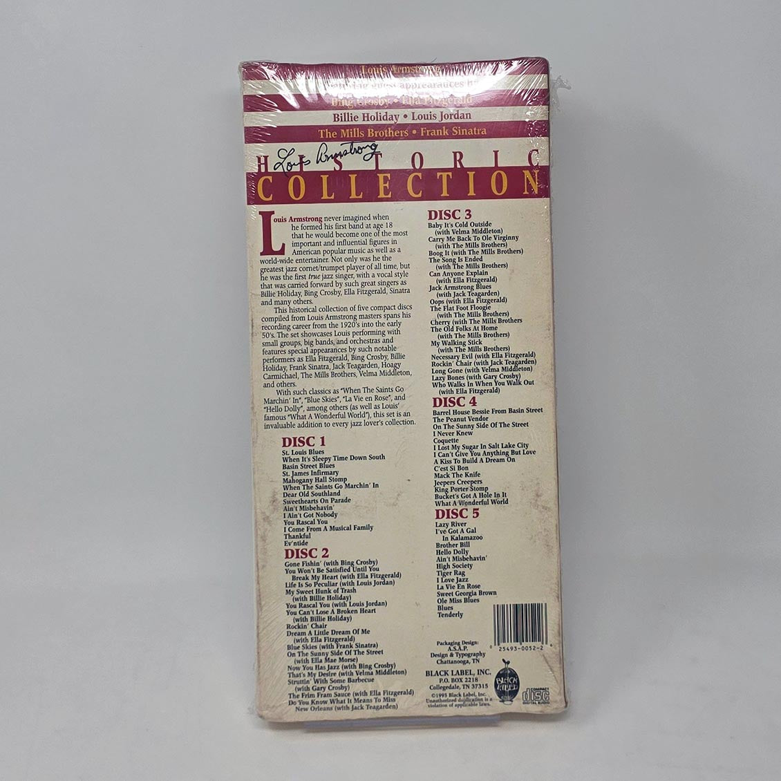 Louis Armstrong - Historic Collection Featuring Bing Crosby, Ella Fitzgerald, Billie Holiday, Louis Jordan, Etc. (5xCD) (box set)