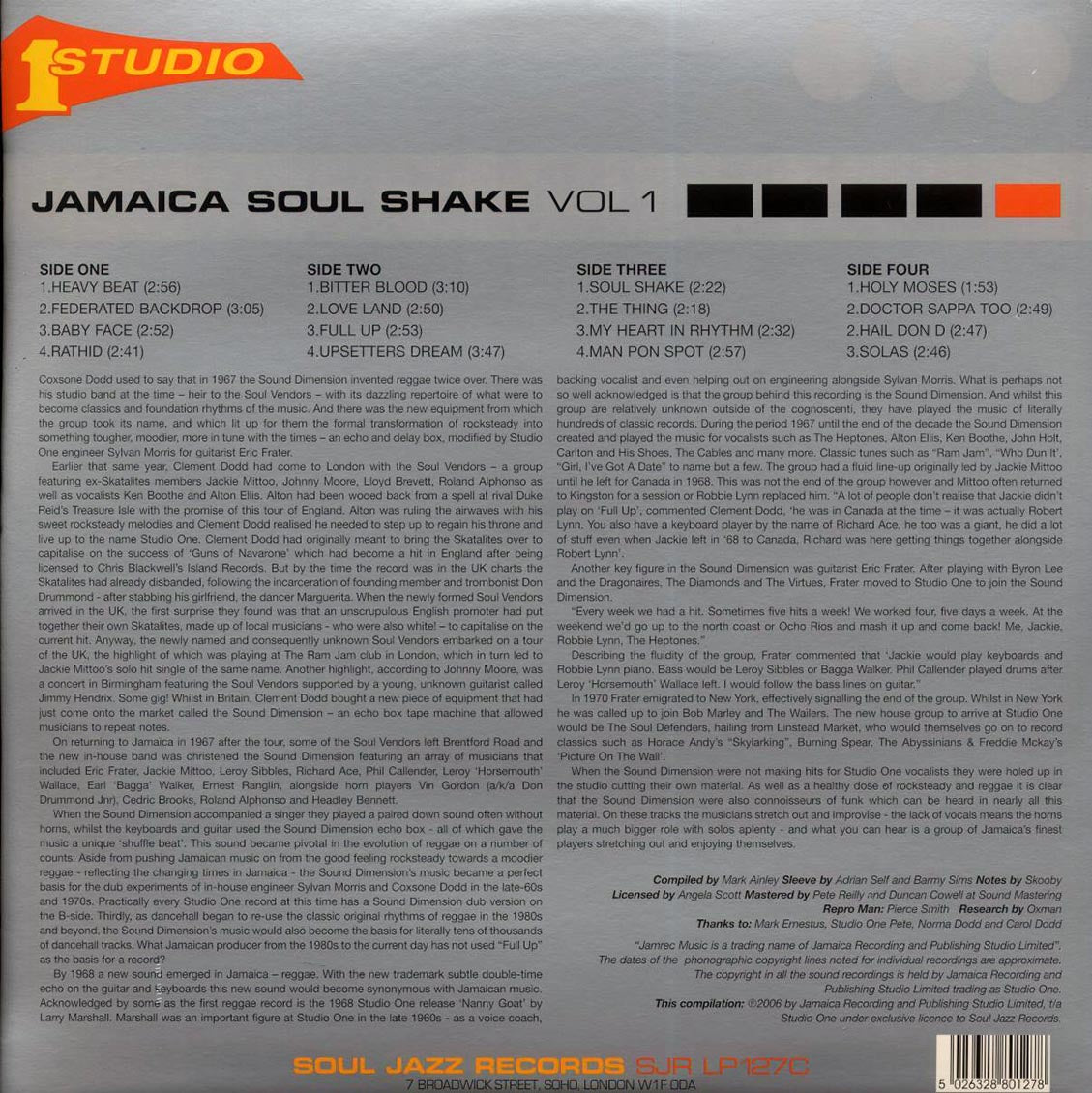 Sound Dimension - Jamaica Soul Shake Vol 1 (ltd. ed.) (2xLP) (silver vinyl)