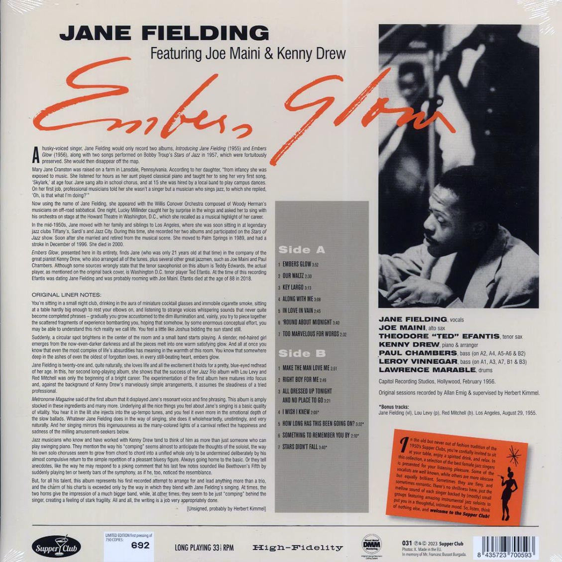 Jane Fielding, The Kenny Drew Quintet - Embers Glow (+4 bonus tracks) (ltd. ed.) (180g)