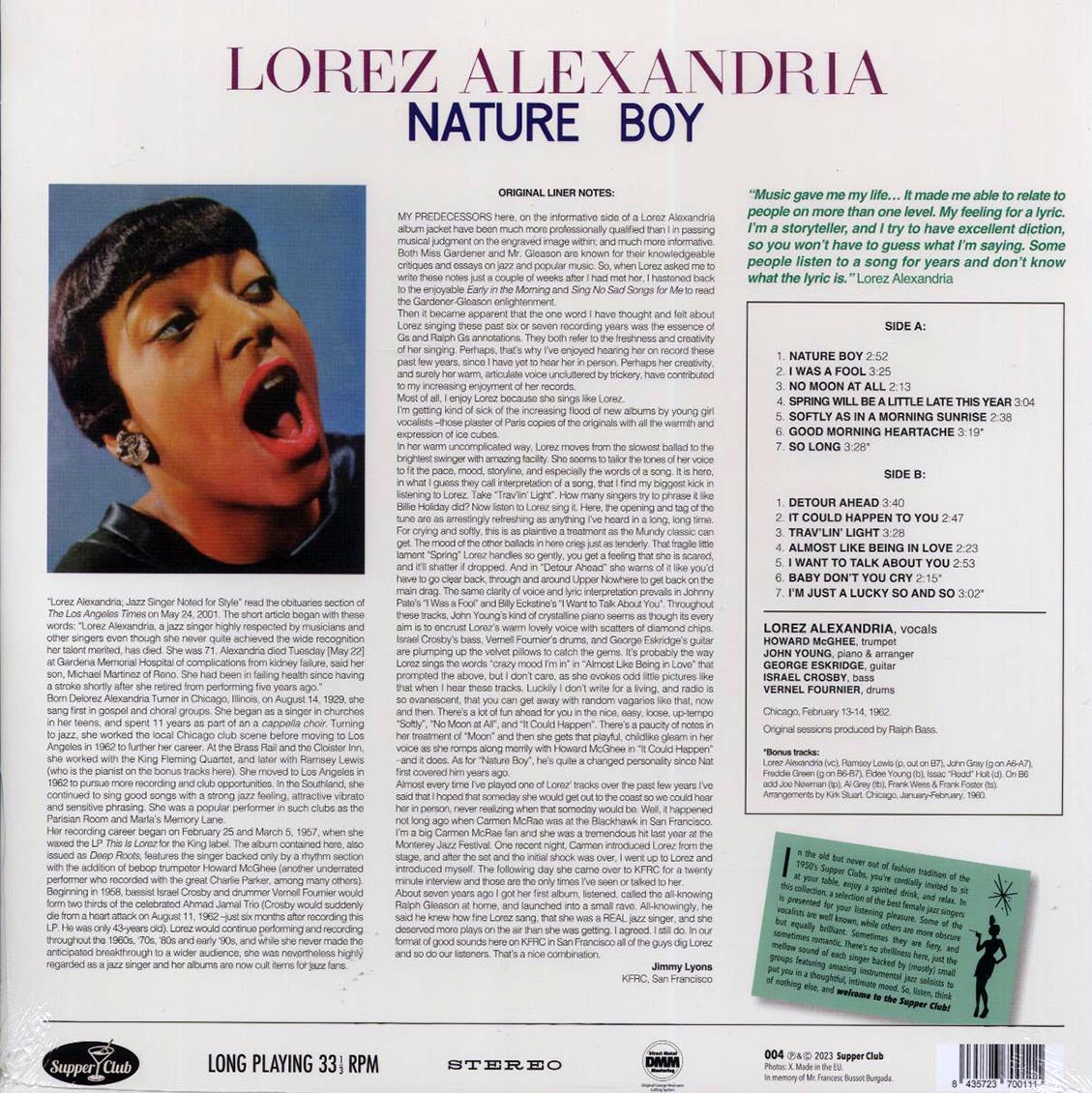Lorez Alexandria - Nature Boy (+4 bonus tracks) (ltd. ed.) (180g)