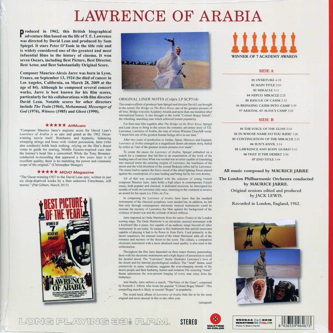 Maurice Jarre - Lawrence Of Arabia: Original Soundtrack Recording (ltd. ed.) (180g) (red vinyl)