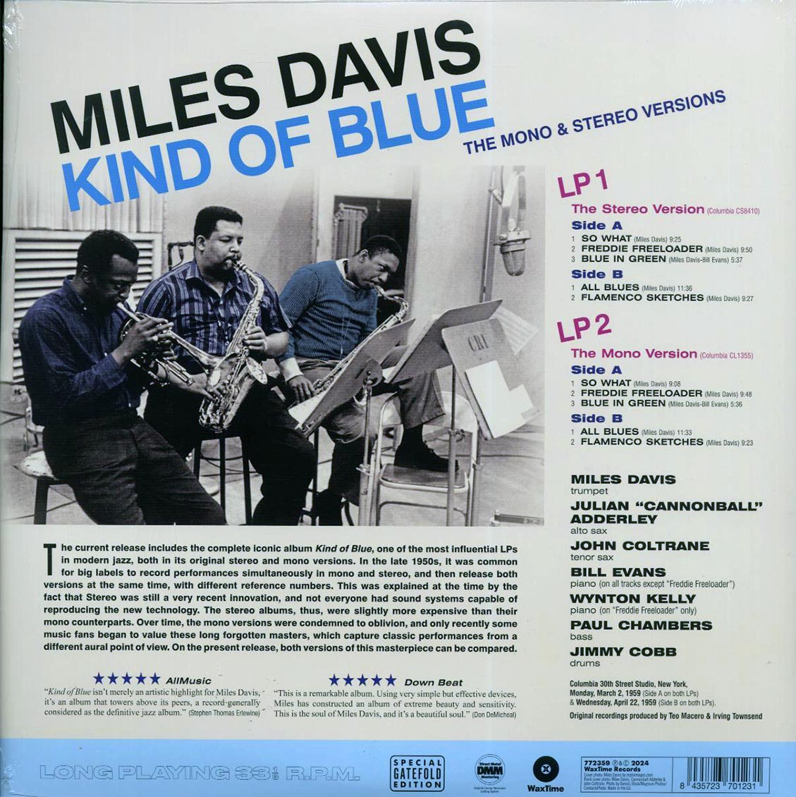 Miles Davis - Kind Of Blue: The Mono & Stereo Versions (mono+stereo) (ltd. ed.) (2xLP) (180g)