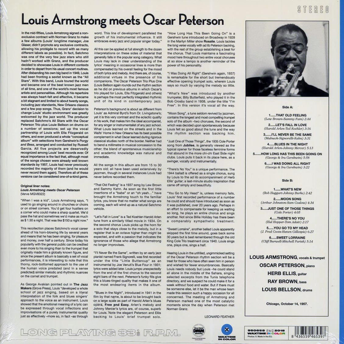 Louis Armstrong, Oscar Peterson - Louis Armstrong Meets Oscar Peterson (ltd. ed.) (180g) (blue vinyl)