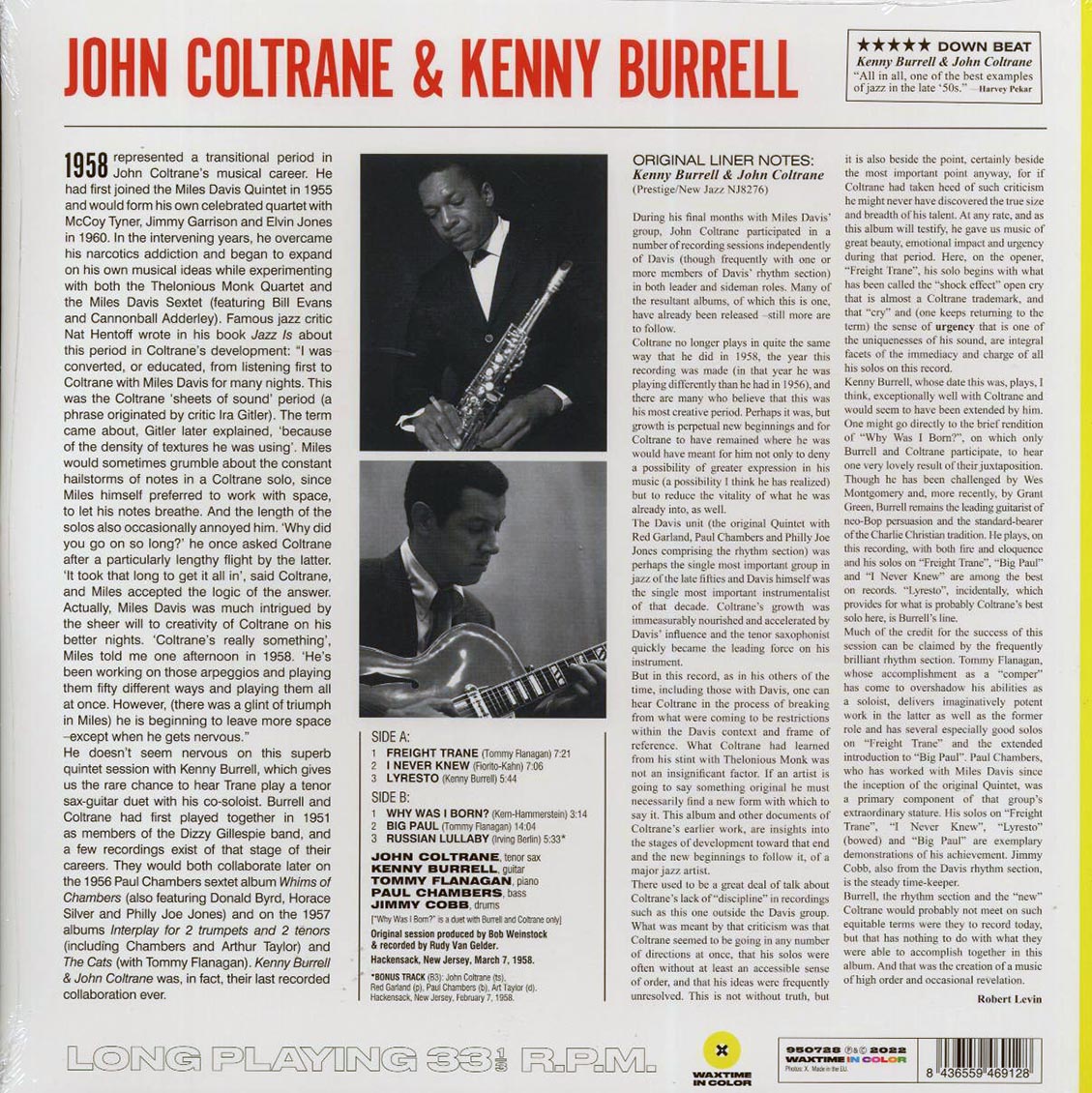 John Coltrane, Kenny Burrell - John Coltrane & Kenny Burrell (+bonus track) (mono) (ltd. ed.) (180g) (yellow vinyl)