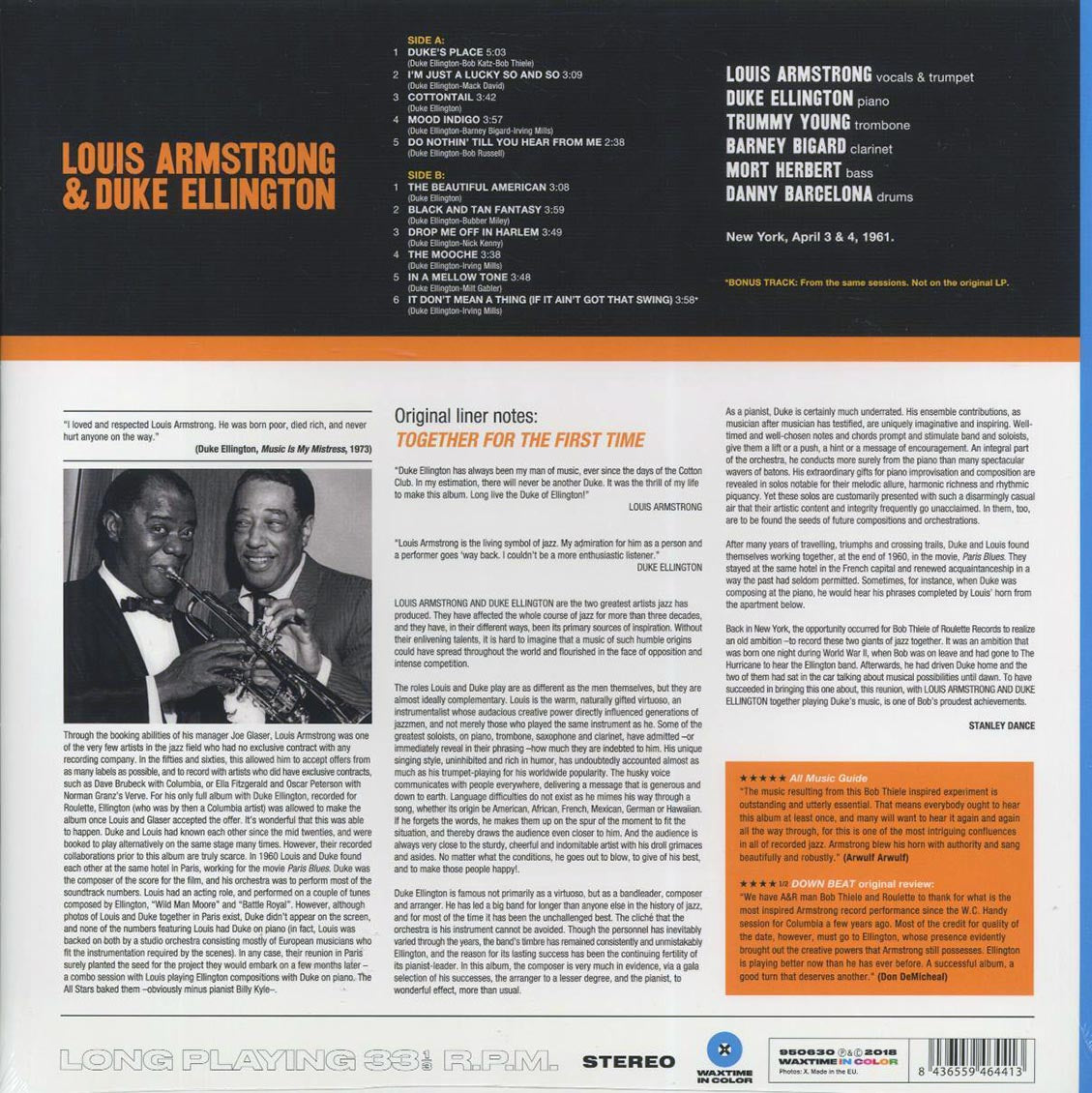 Louis Armstrong, Duke Ellington - The Great Summit (+bonus track) (ltd. ed.) (180g) (blue vinyl)
