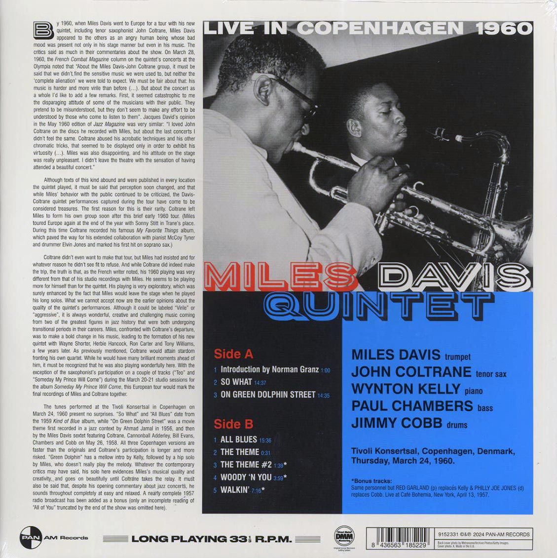 Miles Davis Quintet, John Coltrane - Live In Copenhagen 1960 (+3 bonus tracks) (ltd. ed.) (180g)