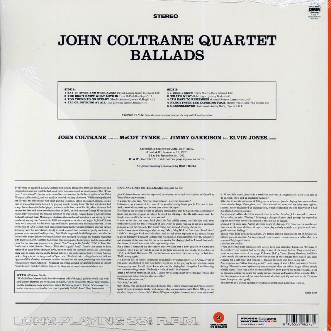 John Coltrane Quartet - Ballads (+bonus track) (ltd. ed.) (180g) (orange vinyl)