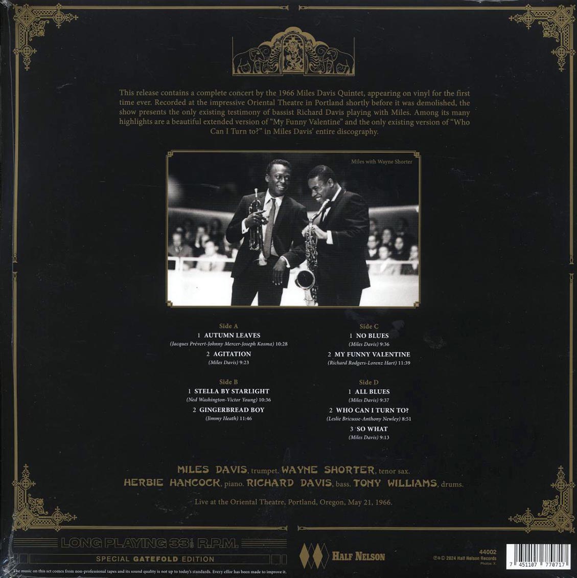 Miles Davis Quintet - Live At The Oriental Theatre 1966 (ltd. ed.) (2xLP) (180g)