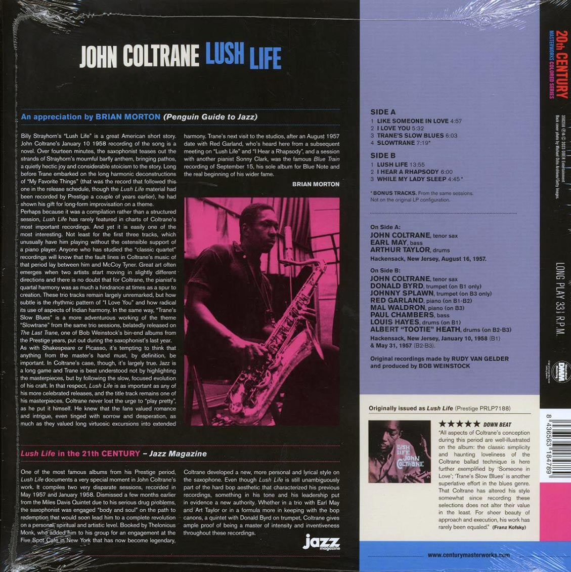 John Coltrane - Lush Life (+2 bonus tracks) (ltd. ed.) (180g) (blue vinyl)