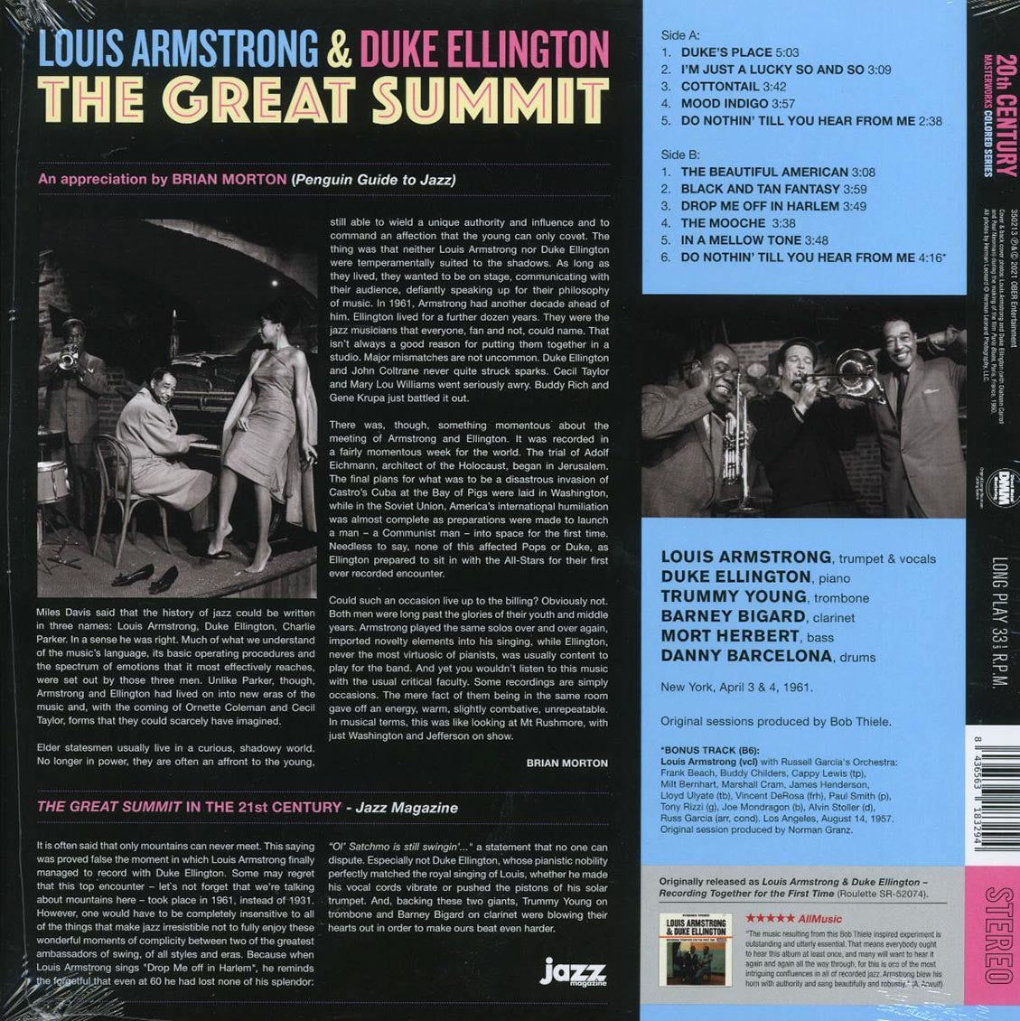 Louis Armstrong, Duke Ellington - The Great Summit (+bonus track) (ltd. ed.) (180g) (yellow vinyl)