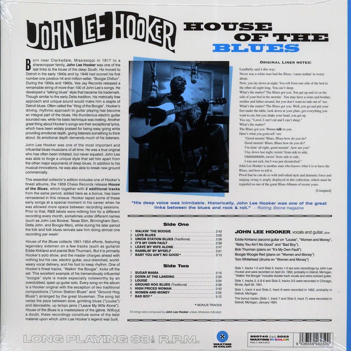 John Lee Hooker - House Of The Blues (+2 bonus tracks) (ltd. ed.) (180g) (blue vinyl)