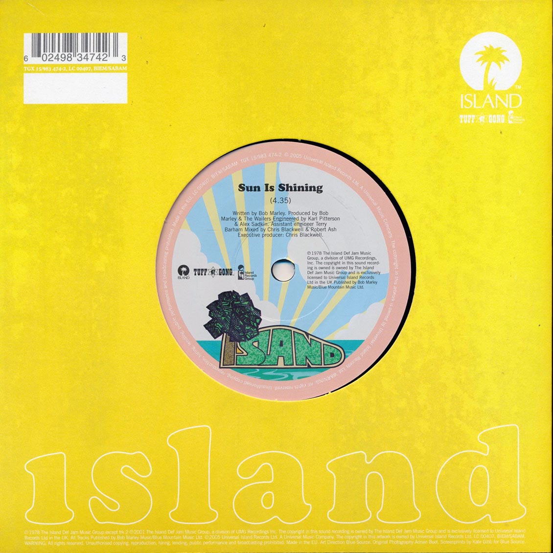 Bob Marley - Sun Is Shining  /  Jamming (PICTURE SLEEVE) (ltd. ed.)