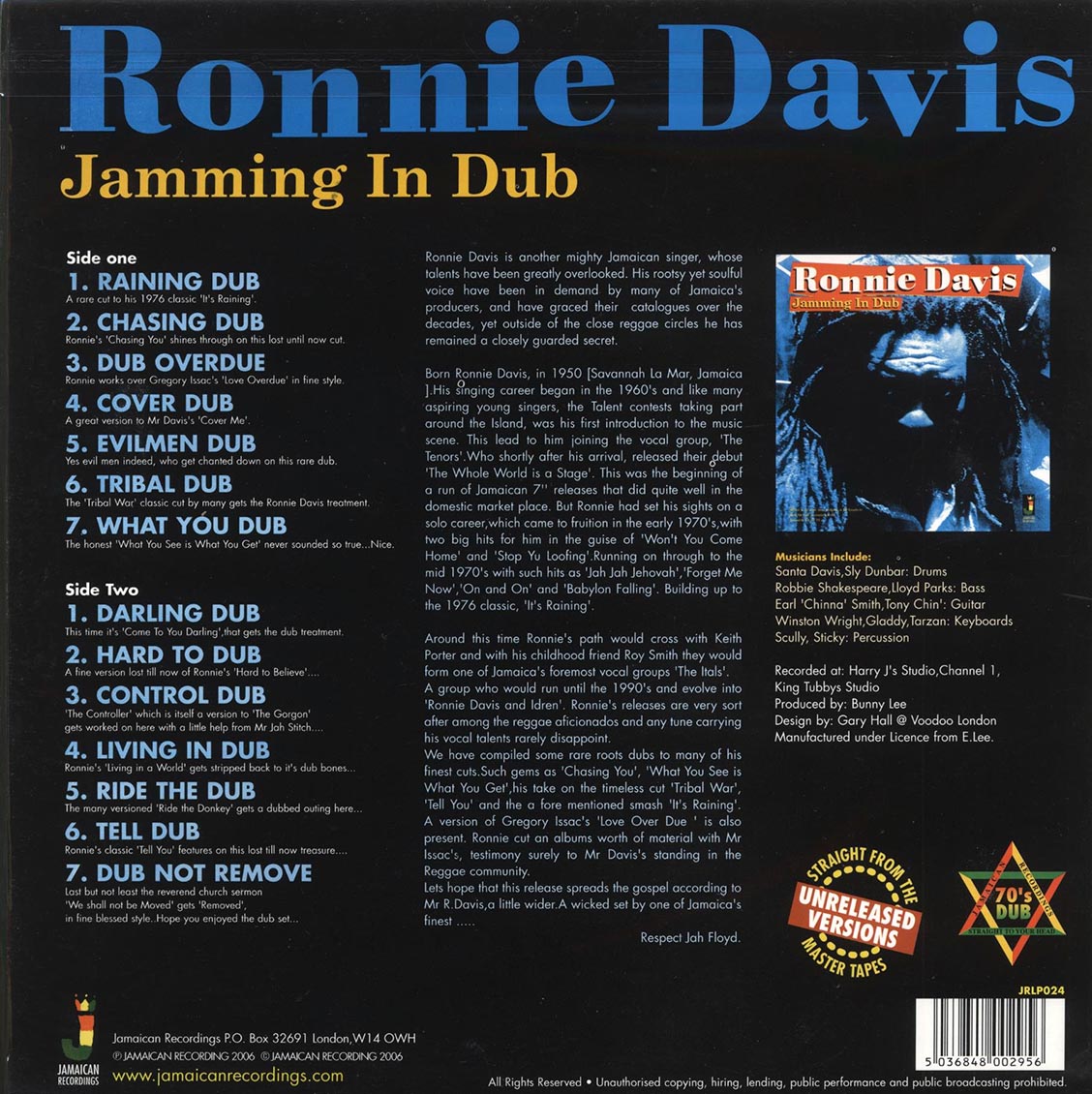 Ronnie Davis - Jamming In Dub (180g)