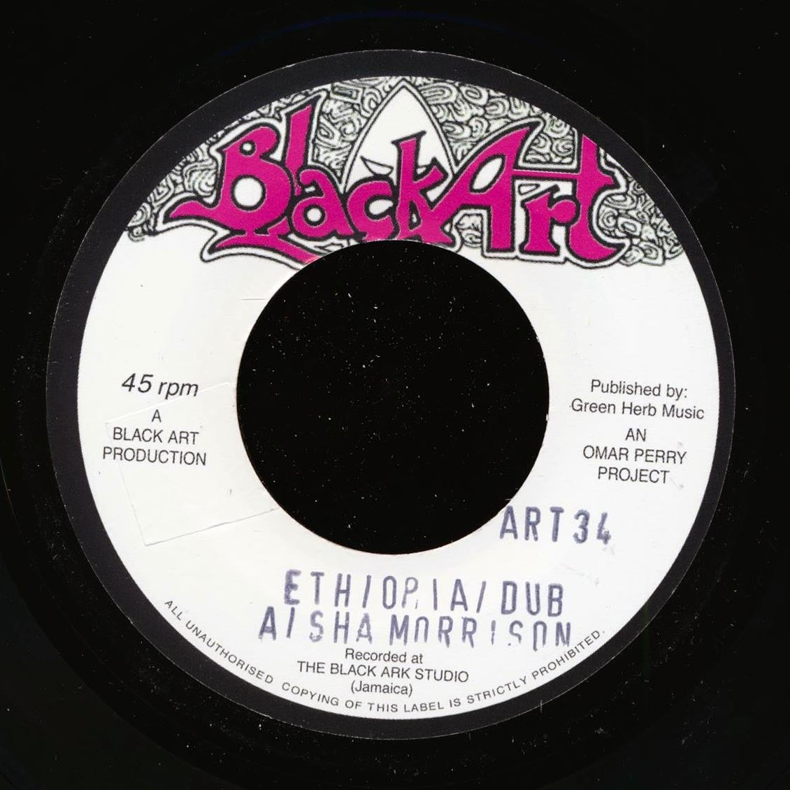 Aisha Morrison - Ethiopia; The Upsetters - Dub To Ethiopia  /  Aisha Morrison - Jah Love; The Upsetters - Dub (UK press)