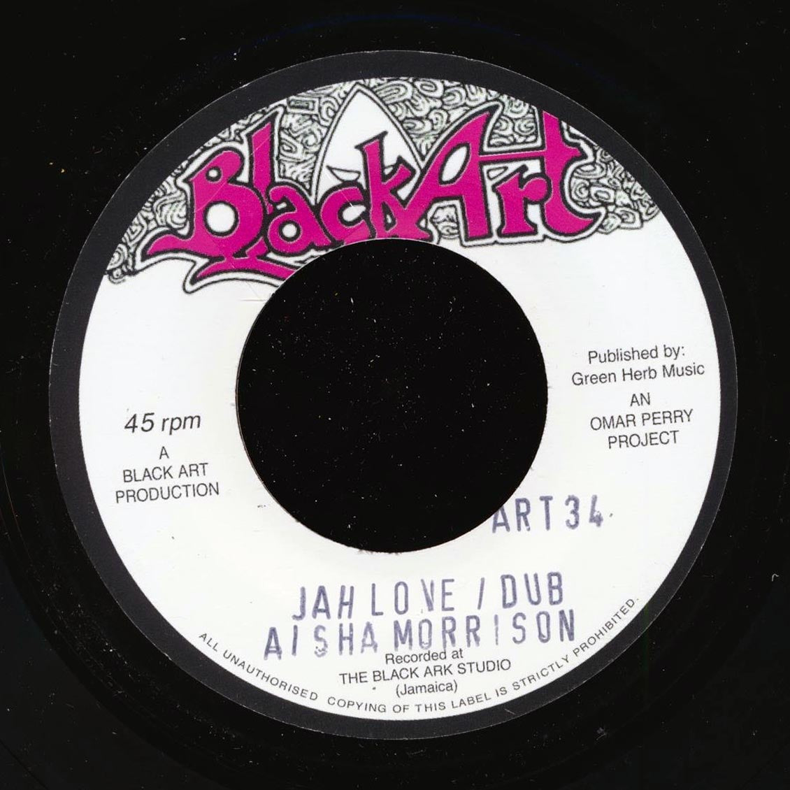 Aisha Morrison - Ethiopia; The Upsetters - Dub To Ethiopia  /  Aisha Morrison - Jah Love; The Upsetters - Dub (UK press)