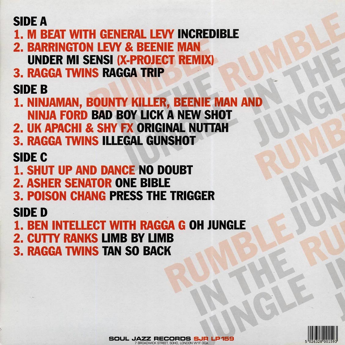 Barrington Levy, Cutty Ranks, Ninjaman, General Levy, Ragga Twins, Etc. - Rumble In The Jungle
