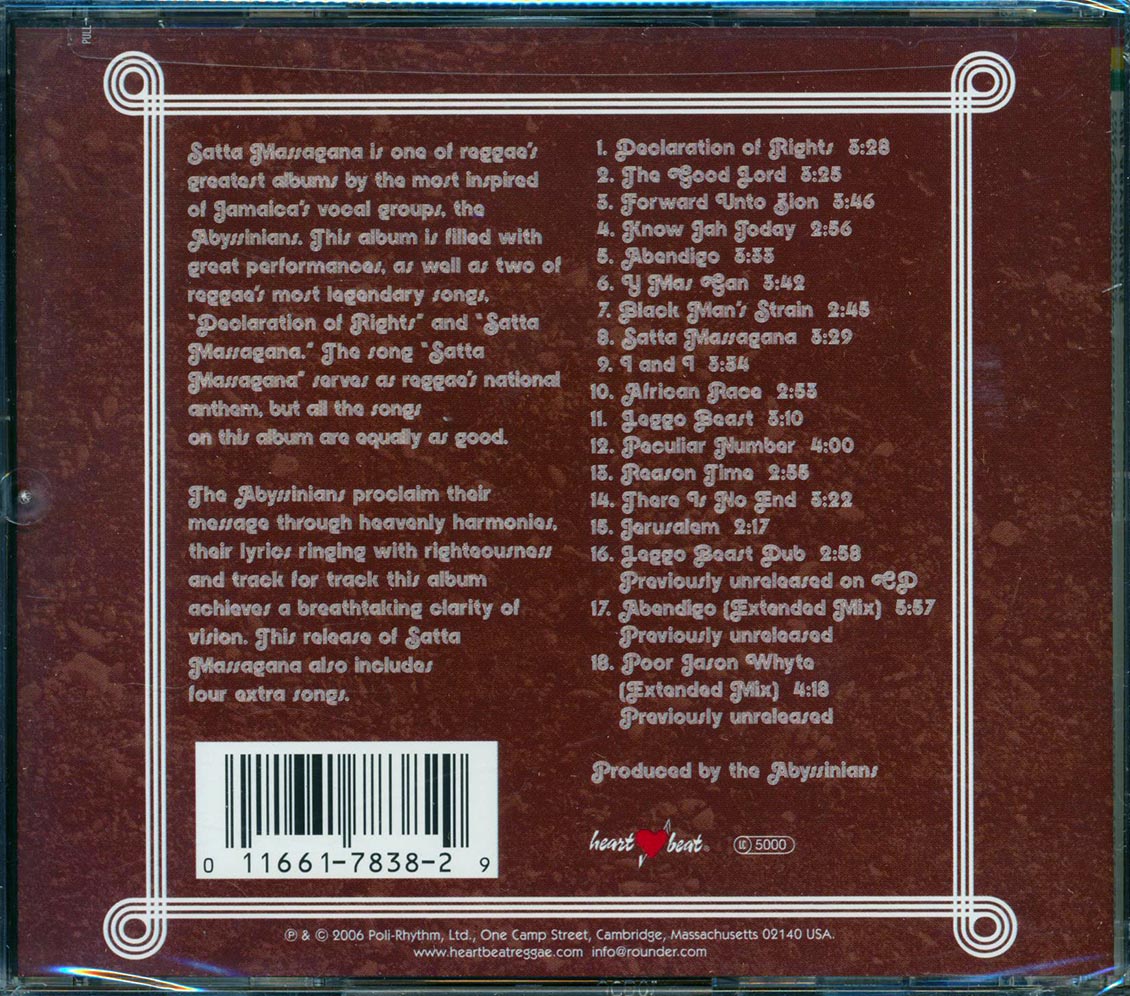 The Abyssinians - Satta Massagana (With 4 Bonus Tracks)