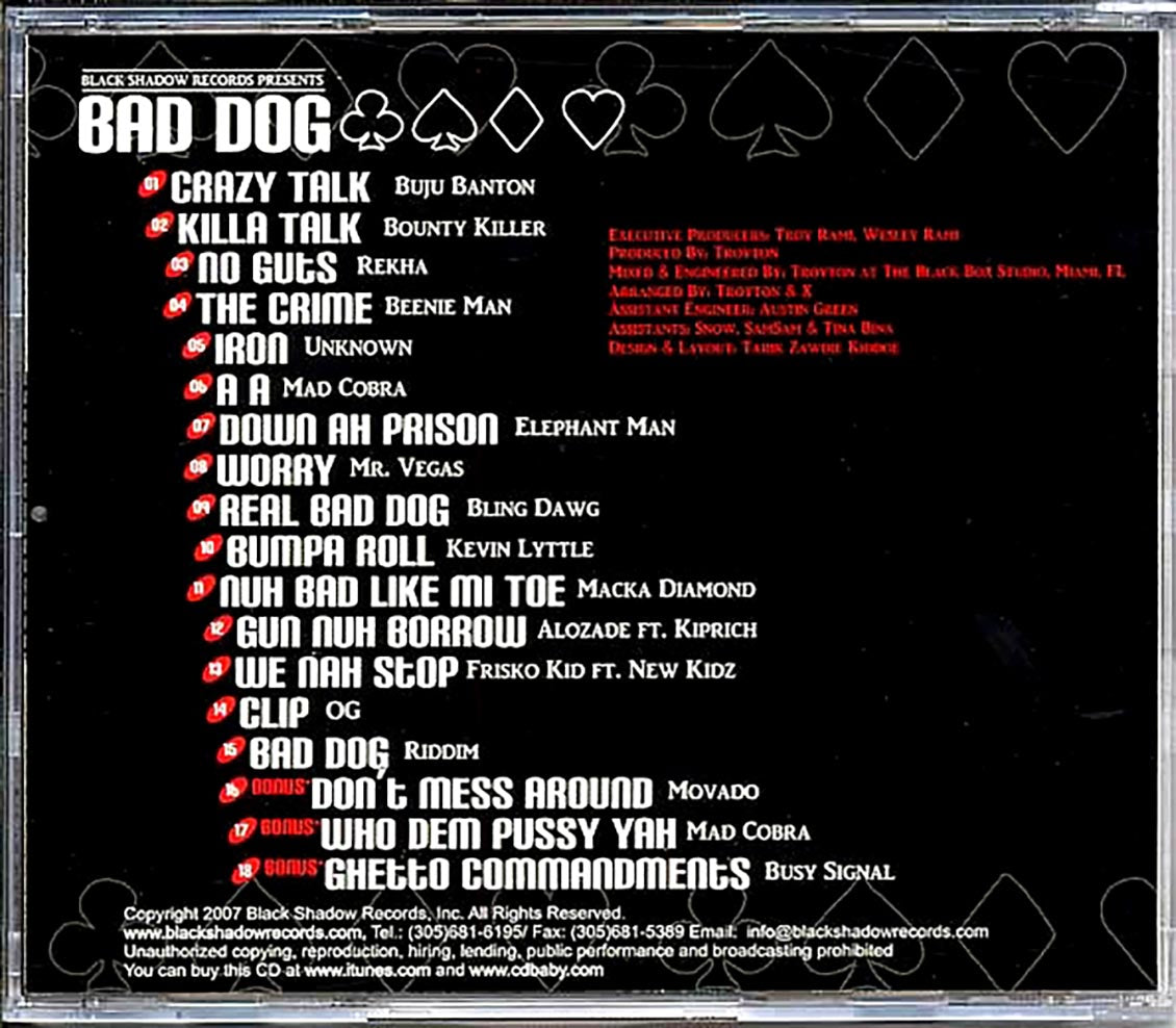 Buju Banton, Busy Signal, Bounty Killer, Mad Cobra, Etc. - Bad Dog (rhythm: "Bad Dog")