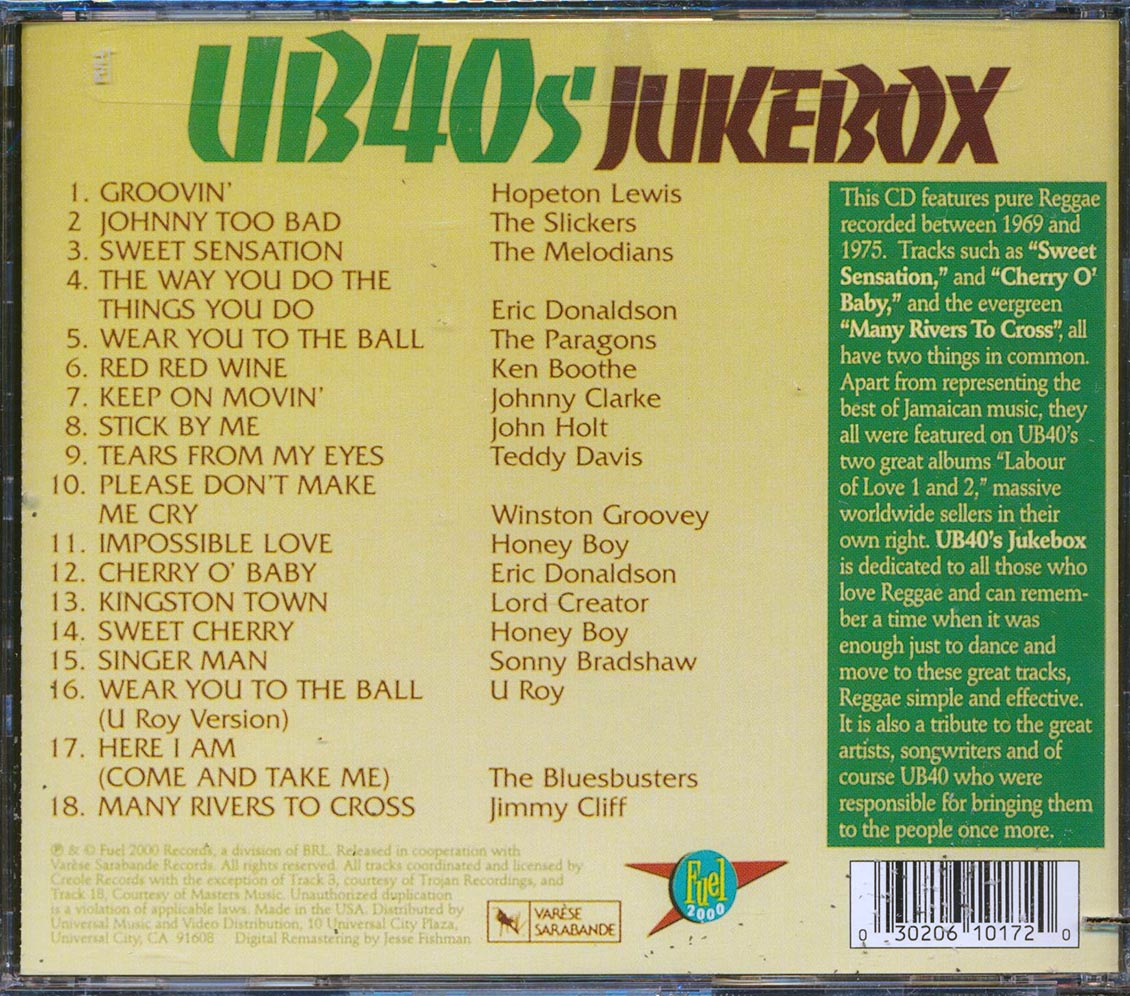 Ken Boothe, The Paragons, The Slickers, The Melodians, Etc. - UB40's Jukebox