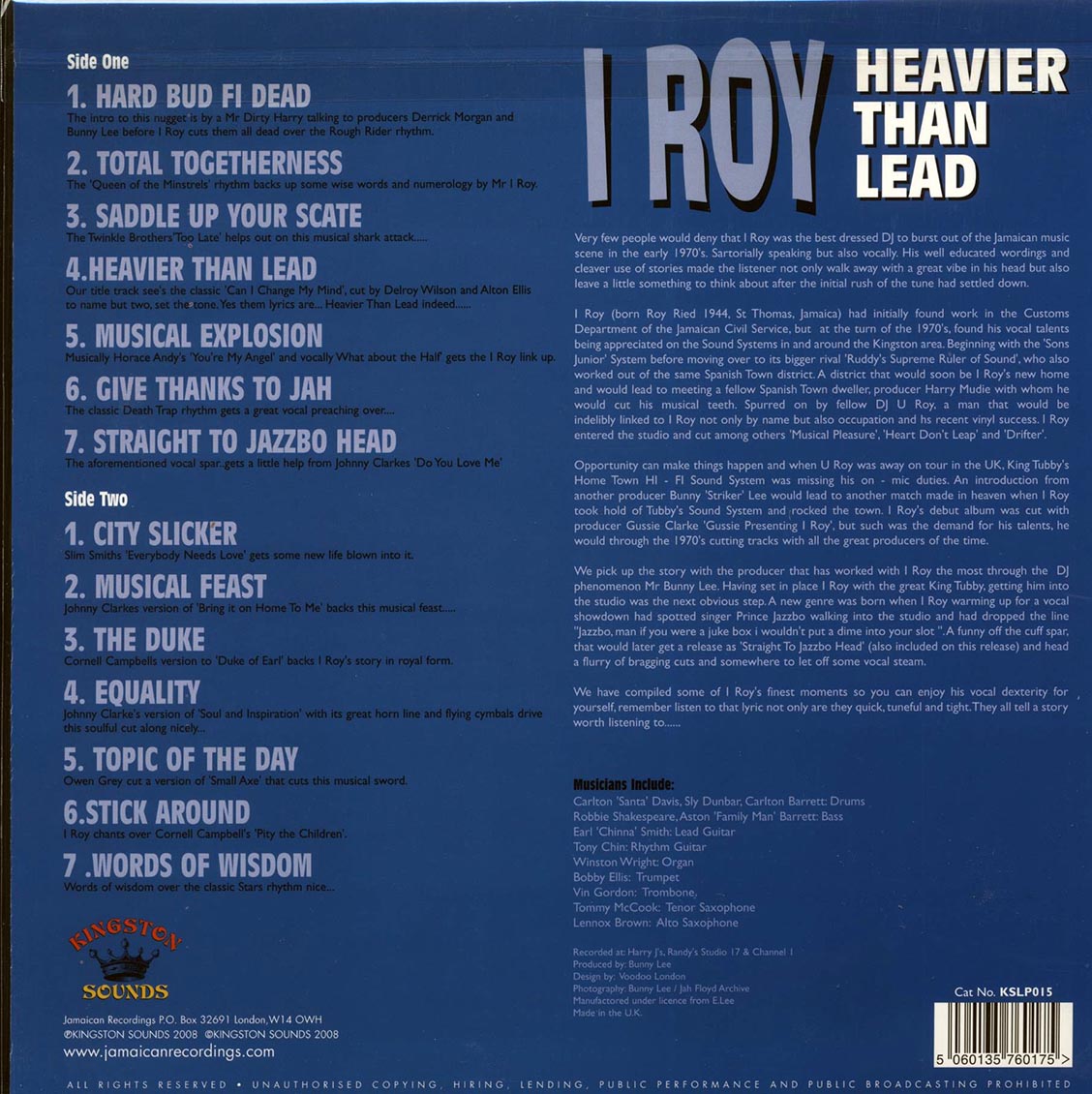 I Roy - Heavier Than Lead (180g)