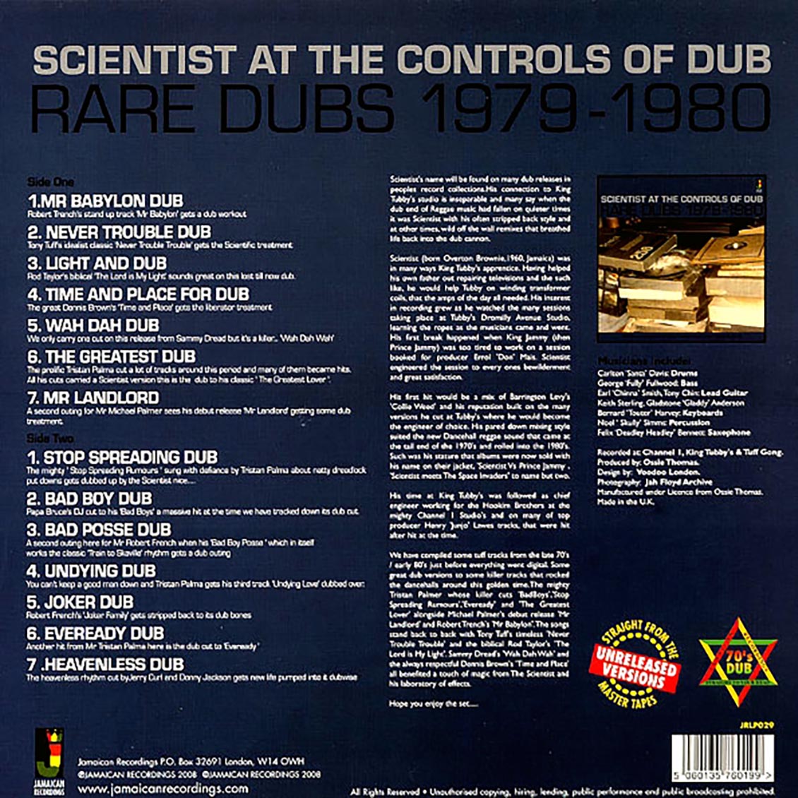 Scientist - Scientist At The Controls Of Dub: Rare Dubs 1979-1980 (180g)