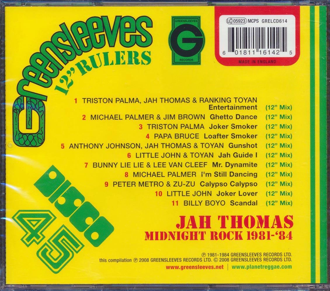Billy Boyo, Triston Palmer, Anthony Johnson, Little John, Etc. - Greensleeves 12 Inch Rulers: Jah Thomas Midnight Rock 1981-1984