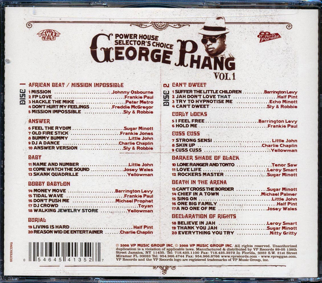 Various - Power House Selector's Choice George Phang Volume 1 (40 tracks) (2xCD)