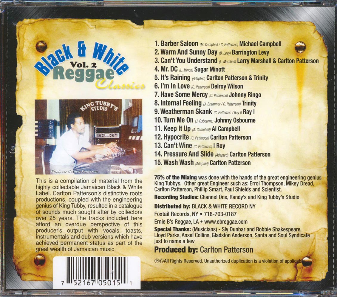 Barrington Levy, Johnny Osbourne, Mikey Dread, Sugar Minott, Etc. - Black & White Reggae Volume 2