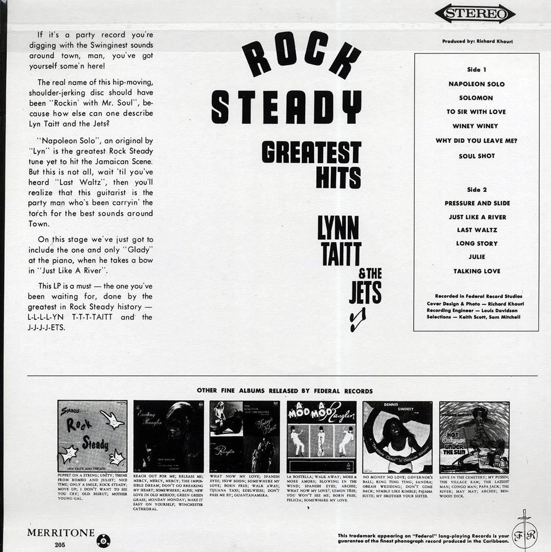 Lynn Taitt & The Jets - Rock Steady Greatest Hits