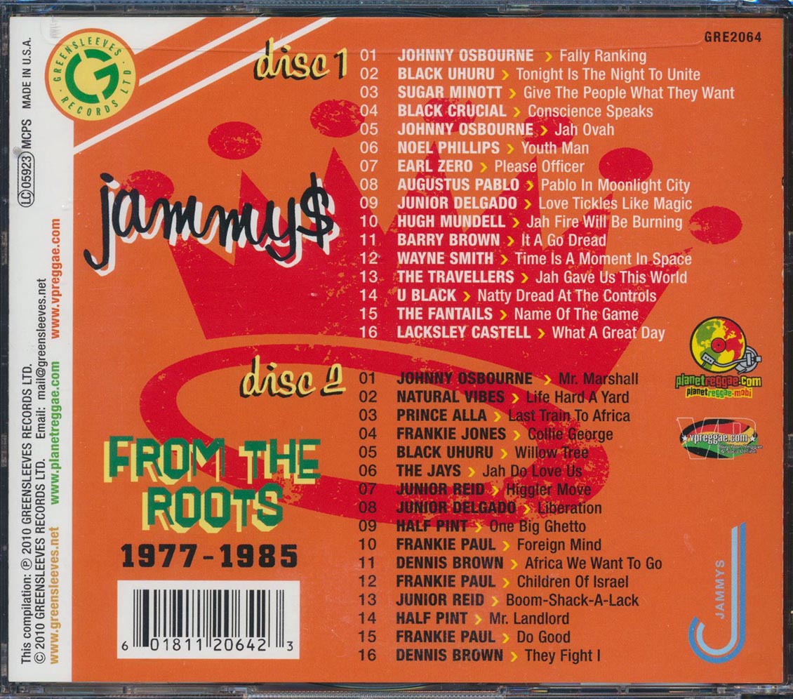 Black Uhuru, Johnny Osbourne, Hugh Mundell, Lacksley Castell, Etc. - Jammys From The Roots (32 tracks) (2xCD)