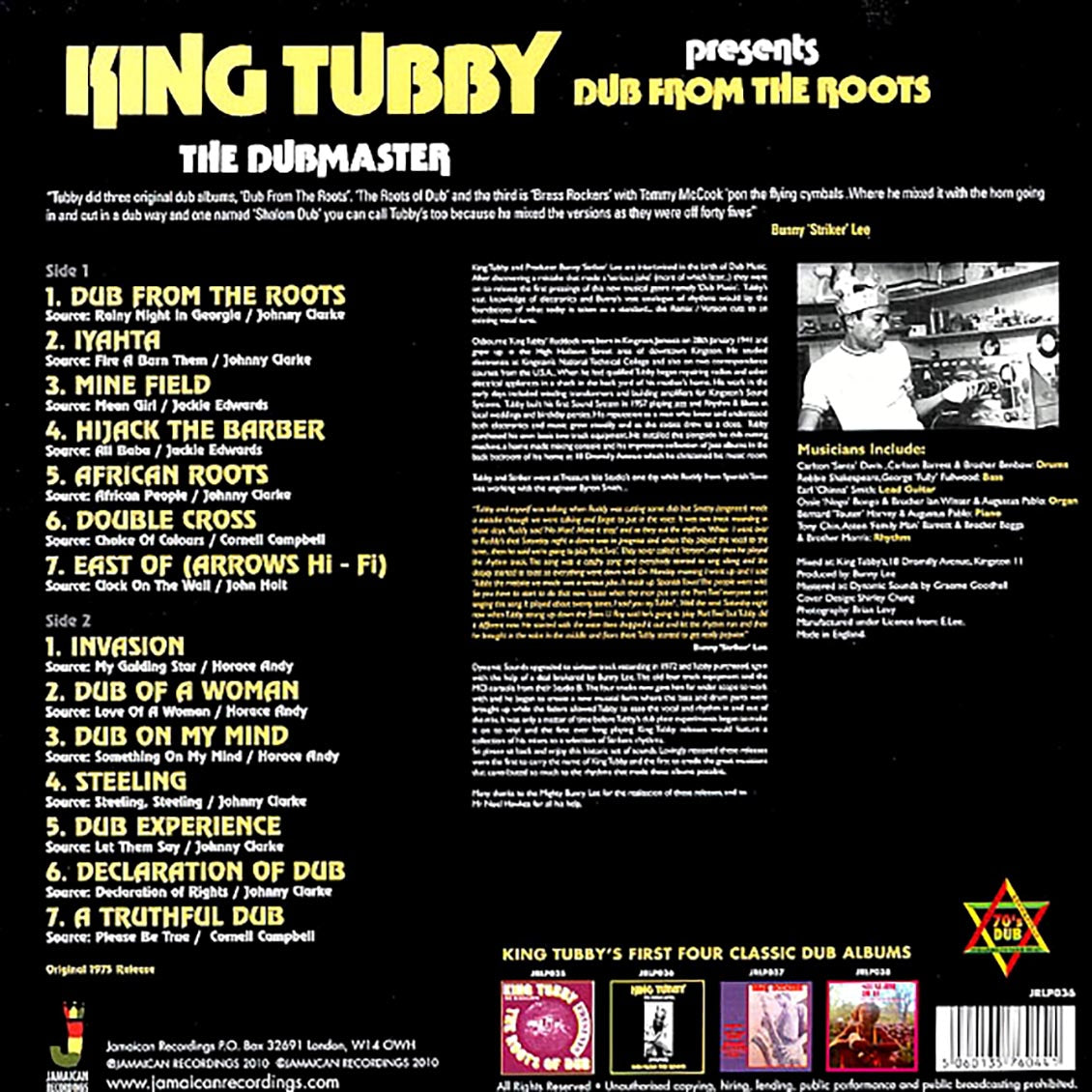 King Tubby - Dub From The Roots (The Dubmaster Presents) (180g)