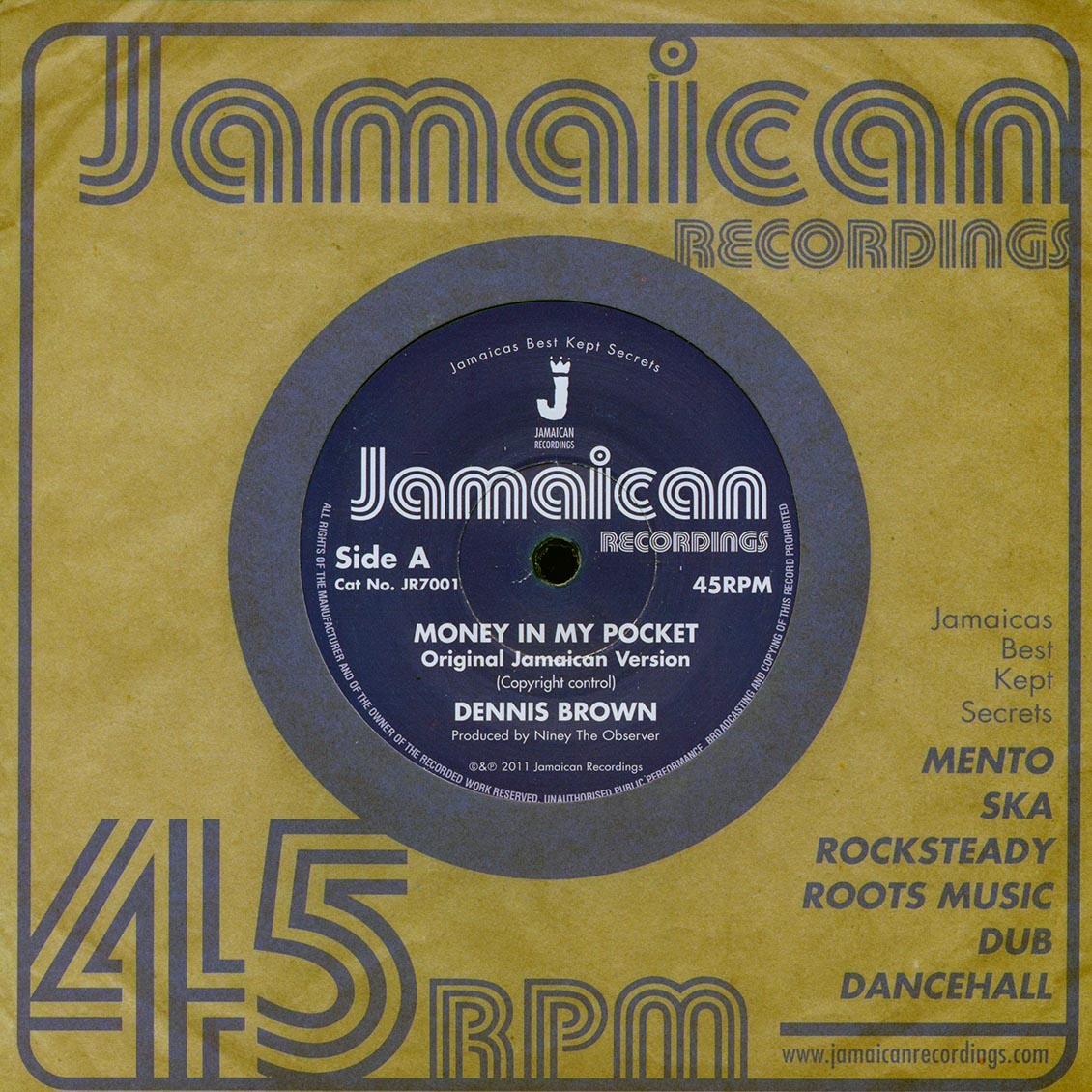 Dennis Brown - Money In My Pocket  /  Version (UK press)